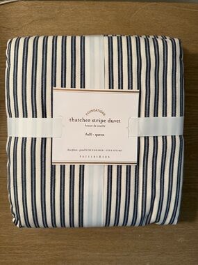Pottery Barn Thatcher Ticking Stripe duvet
Full/Queen
